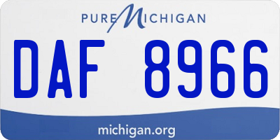 MI license plate DAF8966