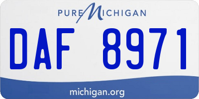 MI license plate DAF8971