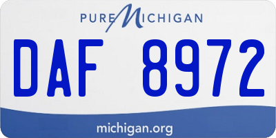 MI license plate DAF8972