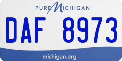 MI license plate DAF8973