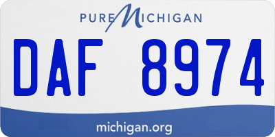 MI license plate DAF8974