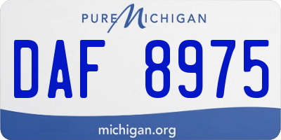 MI license plate DAF8975
