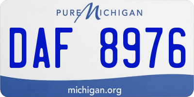 MI license plate DAF8976