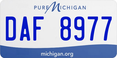 MI license plate DAF8977