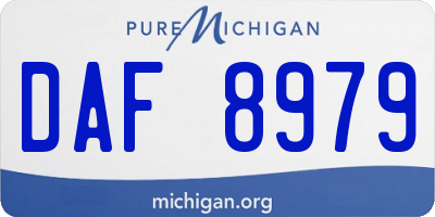 MI license plate DAF8979