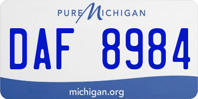 MI license plate DAF8984