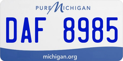 MI license plate DAF8985