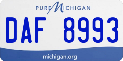 MI license plate DAF8993