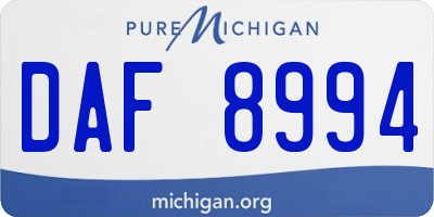 MI license plate DAF8994