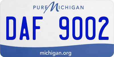 MI license plate DAF9002