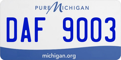 MI license plate DAF9003