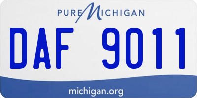 MI license plate DAF9011