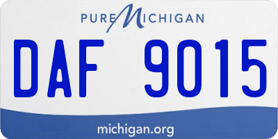 MI license plate DAF9015