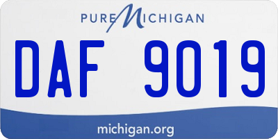 MI license plate DAF9019