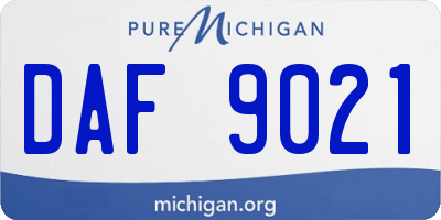 MI license plate DAF9021