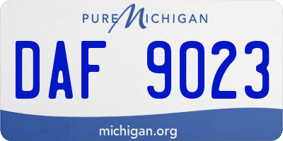 MI license plate DAF9023