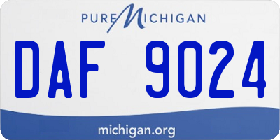 MI license plate DAF9024