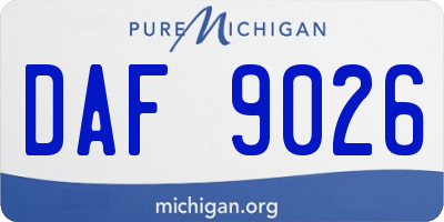 MI license plate DAF9026