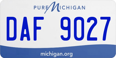 MI license plate DAF9027