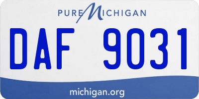 MI license plate DAF9031