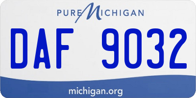 MI license plate DAF9032