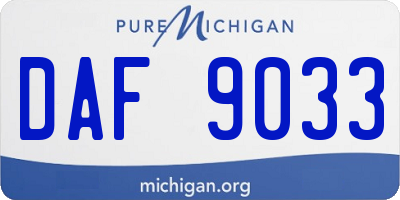 MI license plate DAF9033