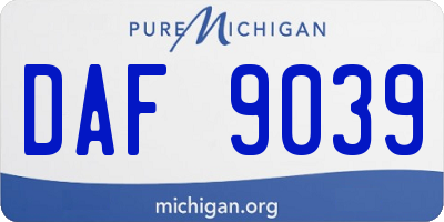 MI license plate DAF9039