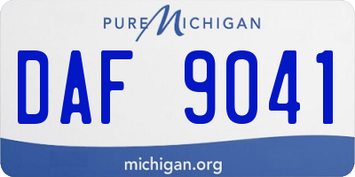 MI license plate DAF9041