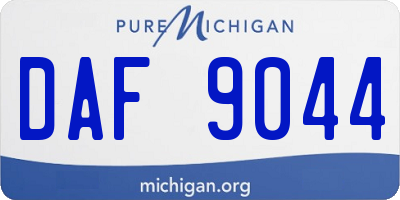 MI license plate DAF9044