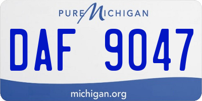 MI license plate DAF9047