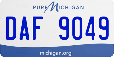 MI license plate DAF9049