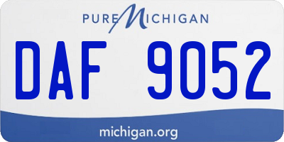MI license plate DAF9052
