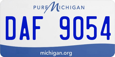 MI license plate DAF9054
