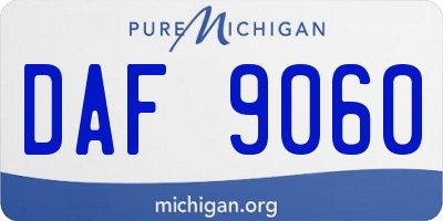 MI license plate DAF9060