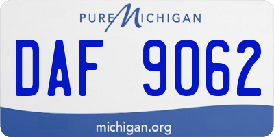 MI license plate DAF9062