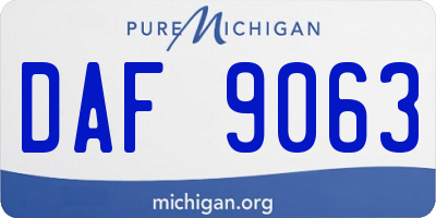 MI license plate DAF9063