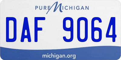 MI license plate DAF9064