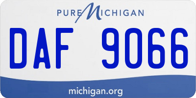 MI license plate DAF9066