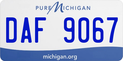 MI license plate DAF9067