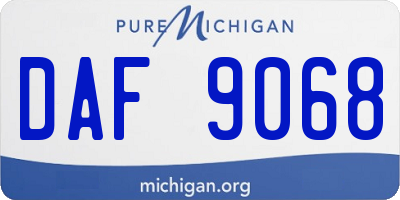 MI license plate DAF9068