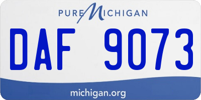 MI license plate DAF9073