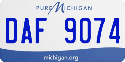 MI license plate DAF9074