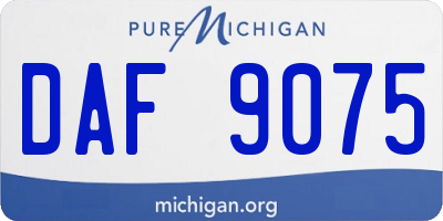 MI license plate DAF9075