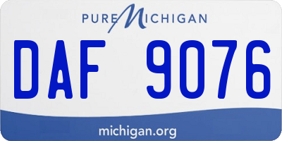 MI license plate DAF9076