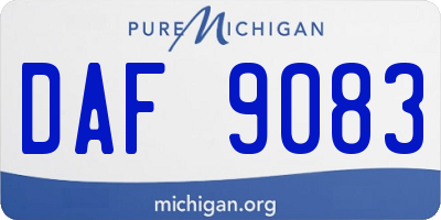MI license plate DAF9083