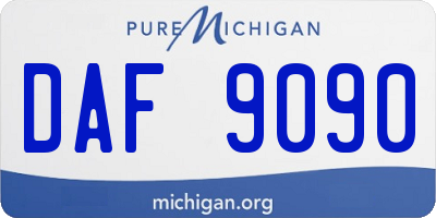 MI license plate DAF9090