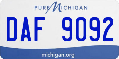 MI license plate DAF9092