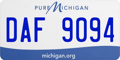 MI license plate DAF9094