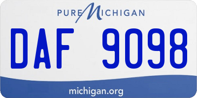 MI license plate DAF9098