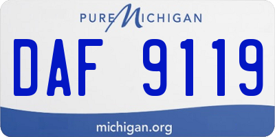 MI license plate DAF9119